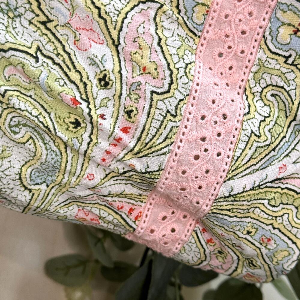 Anthropologie Green and Pink Paisley Robe - Picture 6 of 15